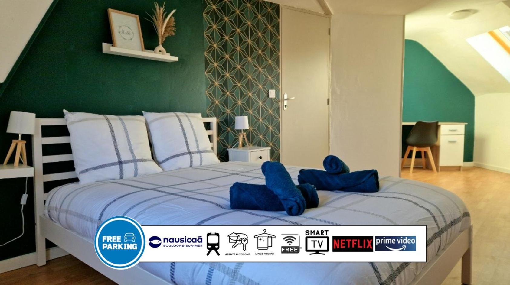 Spacieuce Maison Proche De Nausicaa, Gare Et Remparts, 3 Chambres, Free Parking, Netflix, Primes Video, Free Wifi بولون-سور-مير المظهر الخارجي الصورة